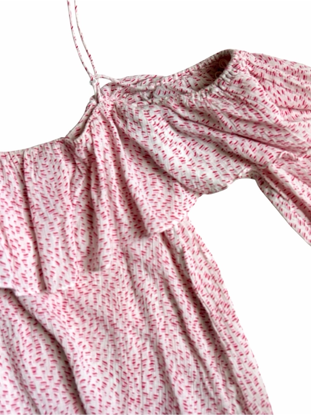 & Other Stories Red Pink Romantic Off the Shoulder Ruffle Blouse 4 - Picture 3 of 4
